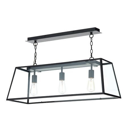 Academy 3 Light Bar Pendant - Black