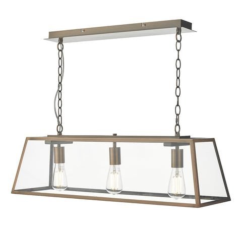 Academy 3 Light Bar Pendant - Antique Copper