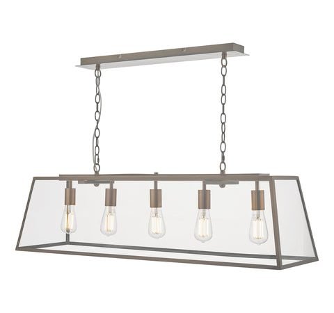 Academy 5 Light Bar Pendant - Antique Copper