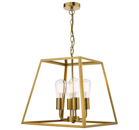 Academy 4 Light Lantern - Natural Brass