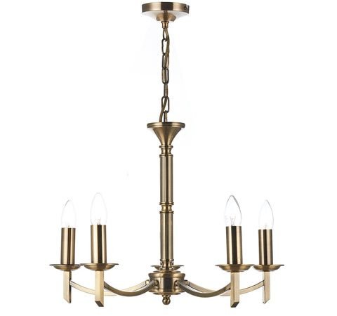 Ambassador 5 Light Dual Mount Pendant - Antique Brass
