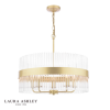 Alexa 5 Light Pendant Glass and Matt Antique Brass by Laura Ashley