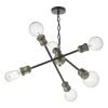 Brigade 6lt Pendant - Black & Antique Brass