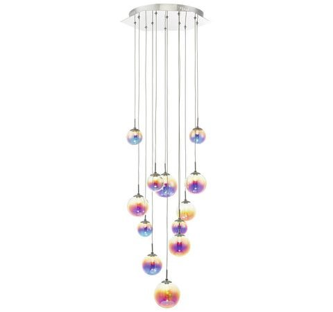Cesario 12lt Cluster Pendant Polished Chrome & Multi Colour LED