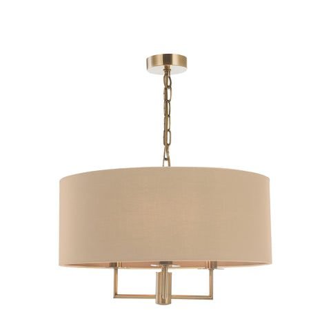 Jamelia 3 Light Shadelier - Antique Brass
