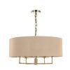 Jamelia 5 Light Shadelier - Antique Brass