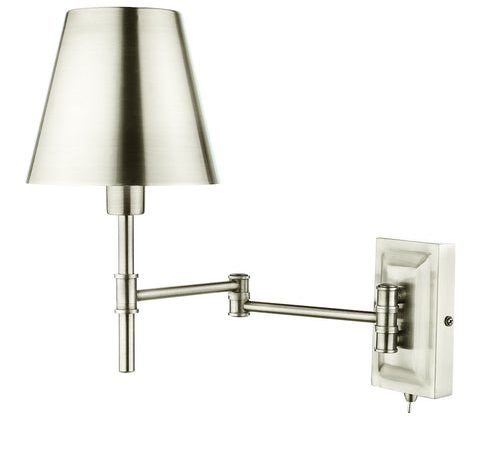 Kensington 1 Light Swing Arm Wall Light - Polished Nickel