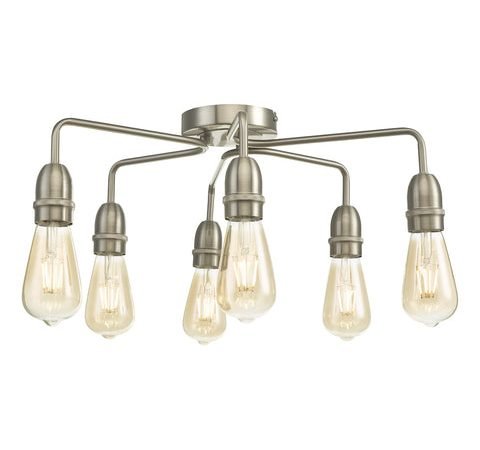 Kiefer 6 Light Flush - Satin Chrome