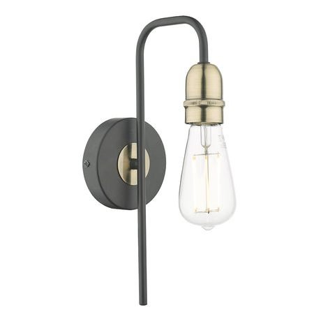 Kiefer 1lt Wall Light Black & Antique Brass