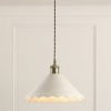 Laura Ashley Daws Pendant White Ceramic and Antique Brass