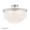 Laura Ashley Caverton 4 Light Semi-Flush Polished Nickel and White Glass