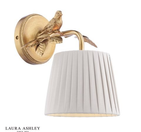 Laura Ashley Egelton Wall Light Aged Brass With Shade