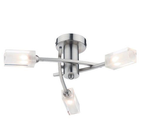 Morgan 3 Light Semi Flush - Satin Chrome