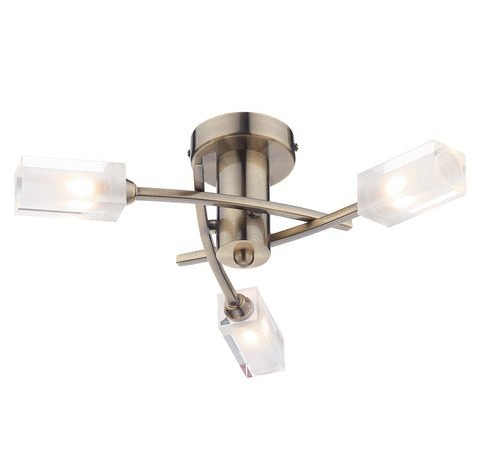 Morgan 3 Light Semi Flush - Antique Brass