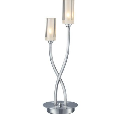 Morgan 2 Light Table Lamp - Satin Chrome