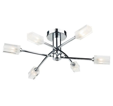 Morgan 6 Light Semi Flush - Polished Chrome