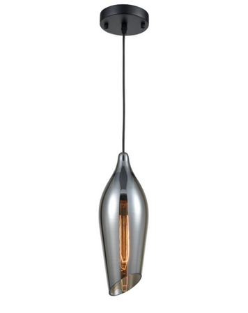 Taper Smoked Glass Small Single Pendant