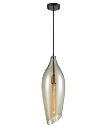 Taper Amber Glass Large Single Pendant