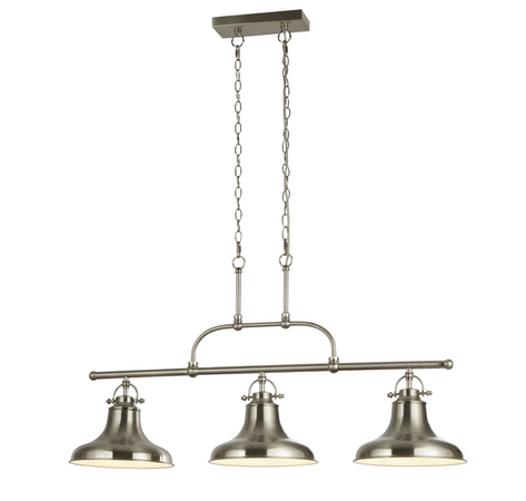 DALLAS 3LT INDUSTRIAL BAR PENDANT - SATIN SILVER