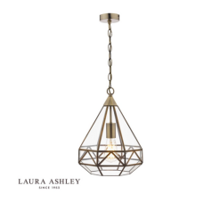 Laura Ashley Zaria Pendant Antique Brass Glass