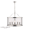 Laura Ashley Harrington 5lt Pendant Polished Nickel Glass
