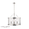 Laura Ashley Harrington 3lt Pendant Polished Nickel Glass