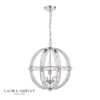 Laura Ashley Aidan 5lt Pendant Glass & Polished Chrome