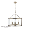 Laura Ashley Harrington 3lt Pendant Antique Brass Glass