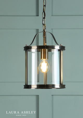 Laura Ashley Harrington Pendant Antique Brass & Glass