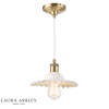Laura Ashley Beca Small Pendant White Ceramic Antique Brass