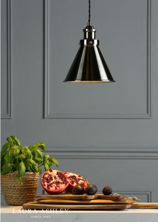 Laura Ashley Rufus Pendant Industrial Nickel