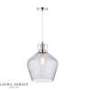Laura Ashley Rye Pendant Polished Nickel Smoked Glass