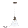 Laura Ashley Isaac Pendant Industrial Nickel Glass