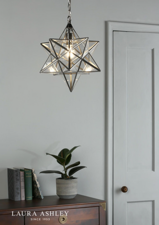 Laura Ashley Large Star Pendant Silver Glass