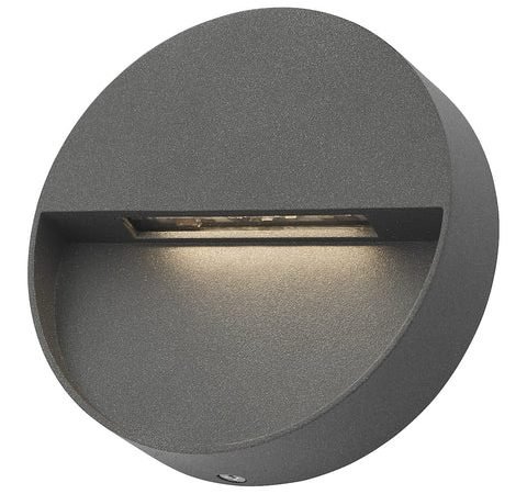 Ugo 1 Light Wall Light Round Eyelid Anthracite IP65 LED