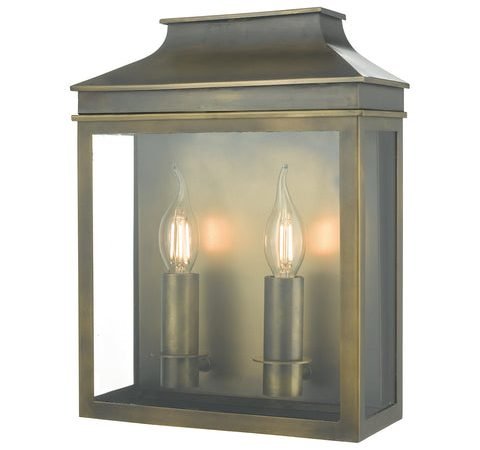 Vapour 2Lt Coach Lantern Wall - Weathered Brass