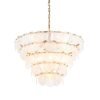 Tiered White Clear Glass Pendant Light – Antique Gold Chandelier
