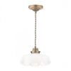 Laura Ashley Banham Pendant Matt Antique Brass and White Glass