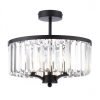 Laura Ashley Elkwood 3 Light Semi-Flush Crystal and Black