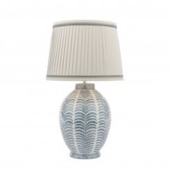 Laura Ashley Stannard Table Lamp Blue Ceramic With Shade
